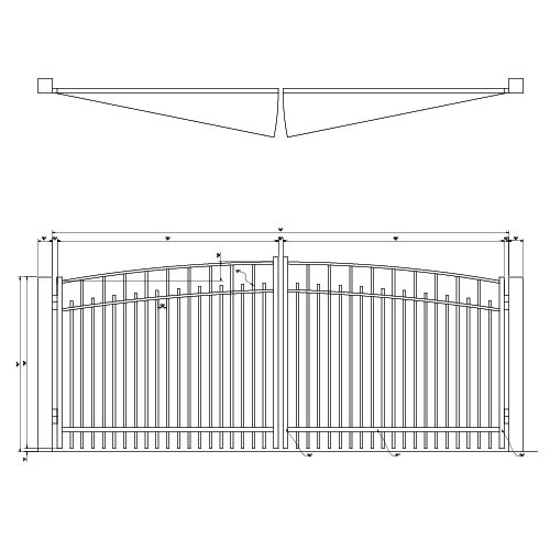 Over Arch Alternating Picket Gate - America's Gate Company