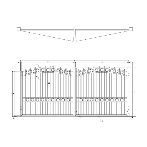 Over Arch Horizon Gate with Rings - America's Gate Company