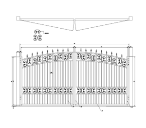 Double Butterfly Ribbon Over Arch & Quad Flare Finials - America's Gate ...