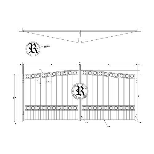 Custom Full Over Arch Gate with Personal Emblem & Top and Bottom Rings ...