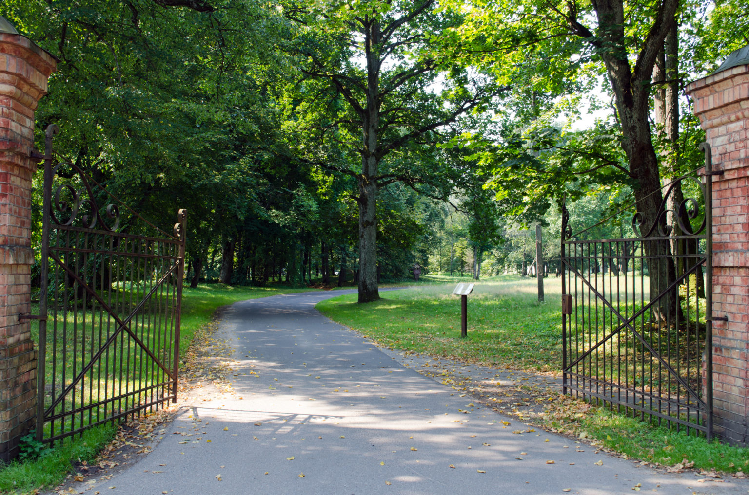 large antique gate in the park - America's Gate Company