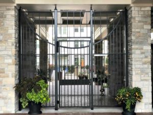 Custom commercial swing gate - pedestrian