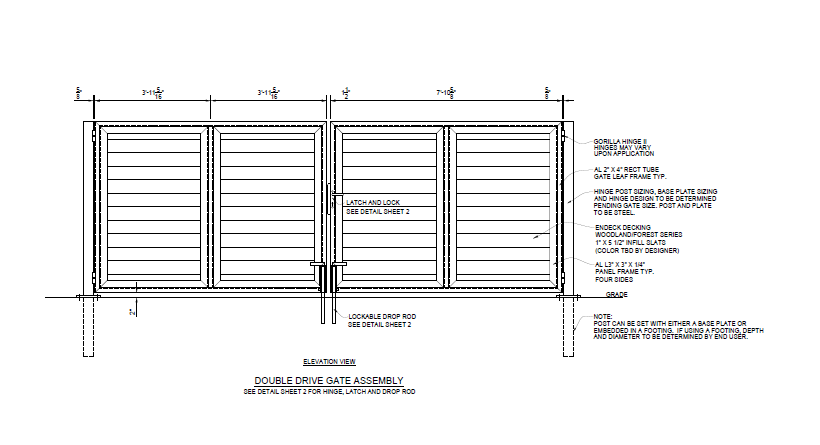 16′ Wide Industrial Double Swing Gate - America's Gate Company