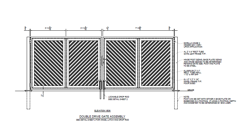 16′ Wide Industrial Double Swing Gate - America's Gate Company