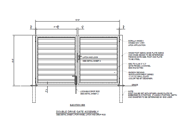 10′ Wide Commercial Double Swing Gate - America's Gate Company